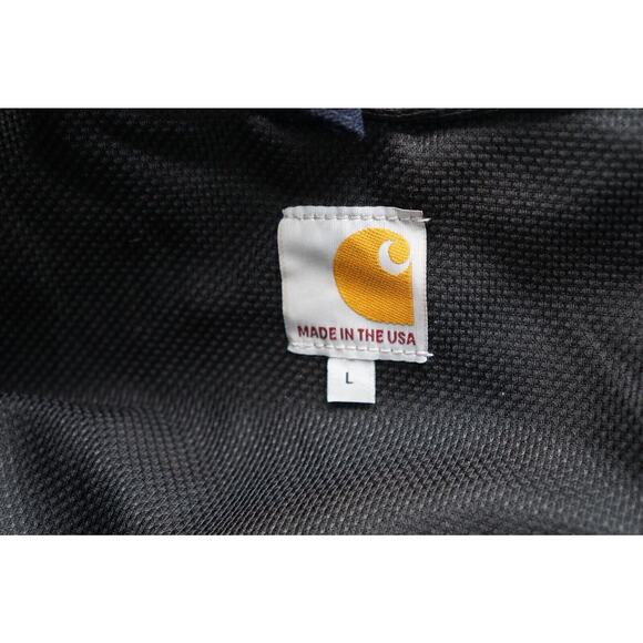 Carhartt Men's Navy Hooded Zip-up Jacket Helmets to Hardhats RN#14806 size L - Picture 8 of 11